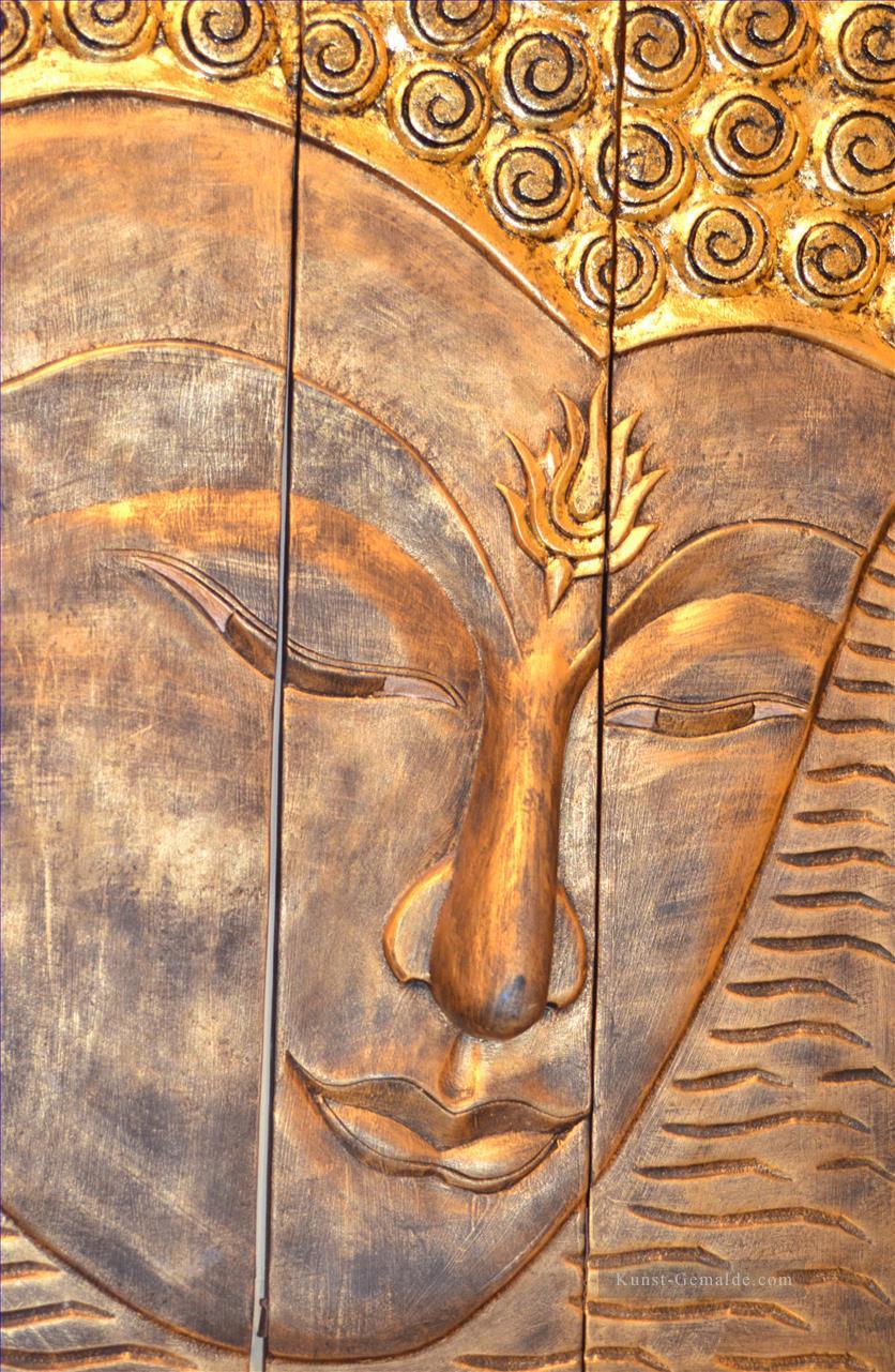 Buddha Kopf in goldenem Pulver Buddhismus Ölgemälde